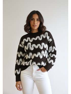 FIGL FIGL Sweter M1260 Brązowy Regular Fit