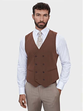 Evenemen Evenemen Kamizelka garniturowa Boston SW084-A Brązowy Slim Fit