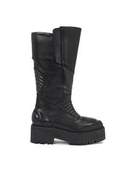Tommy Jeans Tommy Jeans Ботуши Tjw Long Shaft Biker EN0EN02376 Черен