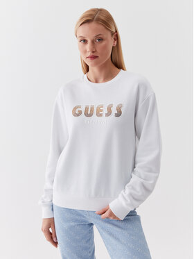 Guess Guess Majica dugih rukava W3YQ13 K8802 Bijela Relaxed Fit