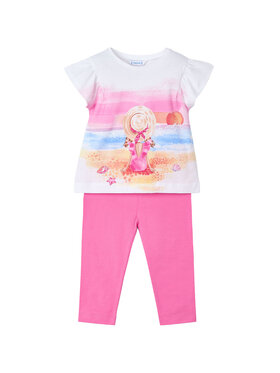 Mayoral Mayoral Komplet t-shirt i legginsy 3711 Różowy Regular Fit