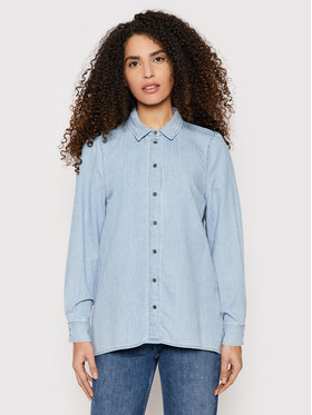 Vero Moda Vero Moda džínsová košeľa Flora 10258235 Modrá Oversize