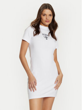 Guess Guess Rochie de zi V4YK02 KCDH1 Alb Slim Fit