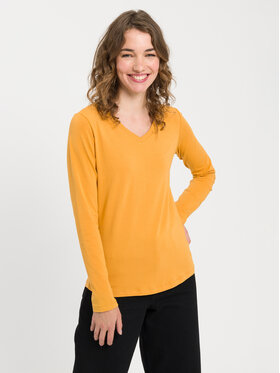 Cross Jeans Cross Jeans Bluzka 55756-636 Żółty Regular Fit
