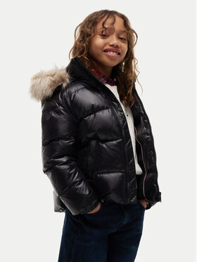 Tommy Hilfiger Tommy Hilfiger Vatovaná bunda Essential KG0KG09673 Čierna Regular Fit
