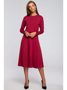 Stylove Stylove Sukienka codzienna S234 Bordowy Regular Fit