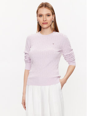 Gant Gant Megztinis Stretch Cable Crew 480021 Violetinė Slim Fit