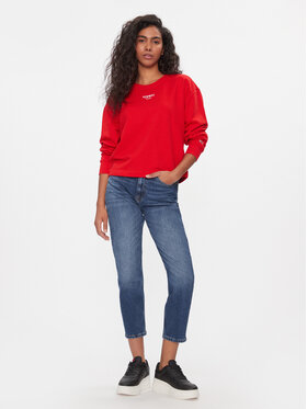 Tommy Jeans Jopa Ess Logo DW0DW16393 Rdeča Cropped Fit