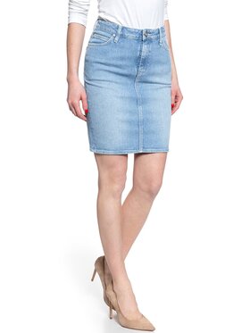 Lee Lee Spódnica mini PENCIL SKIRT Niebieski Regular Fit