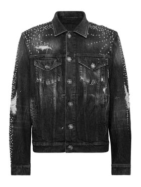 PHILIPP PLEIN PHILIPP PLEIN Džínsová bunda 22541 Sivá Regular Fit