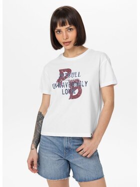 PITBULL PITBULL T-Shirt Koszulka damska Oversize LOYAL M Biały Regular Fit