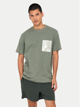 Only & Sons Only & Sons Тишърт 22025286 Зелен Regular Fit