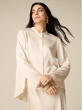 Oltre Oltre Koszula 5064R003082N002 Biały Baggy Fit