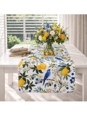 Roseberry Home Roseberry Home Bieżnik w cytryny Lemon Garden Niebieski