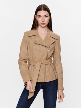 Guess Guess Шкіряна куртка W3YL33 WFIV0 Коричневий Regular Fit