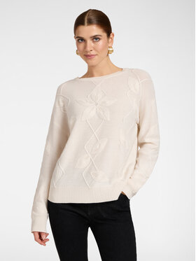Elena Mirò Elena Mirò Sweter M100Z000865N002 Kremowy Regular Fit