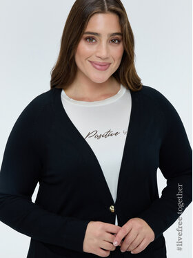 Fiorella Rubino Fiorella Rubino Kardigan M083L008355N033 Czarny Slim Fit