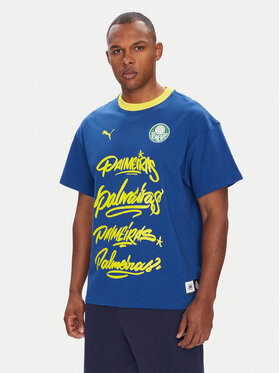 Puma Puma Футболка CWC Hoops x Palmeiras 631704 Голубий Regular Fit