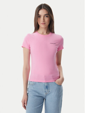 Tommy Jeans Tommy Jeans T-krekls Ess Logo DW0DW23479 Gaiši rozā Slim Fit