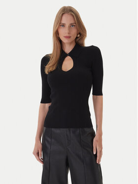 KAOS KAOS Pulover RI1NT053 0001 Negru Regular Fit