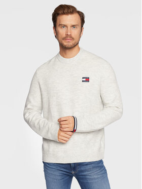 Tommy Jeans Tommy Jeans Sveter Badge DM0DM15065 Sivá Relaxed Fit