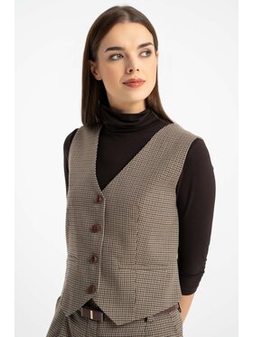 CLICK CLICK Γιλέκο 71-0037 Καφέ Classic Fit