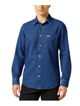 Wrangler Wrangler camicia di jeans 112357190 Blu scuro Regular Fit
