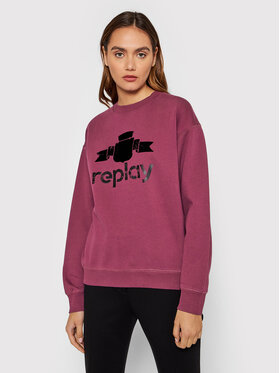 Replay Replay Bluza W3586A.000.23190P Fioletowy Oversize