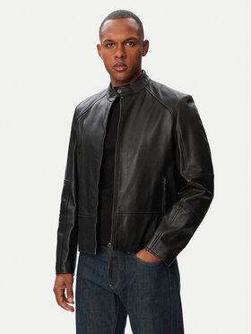 HUGO HUGO Шкіряна куртка Likos 50564039 Чорний Slim Fit