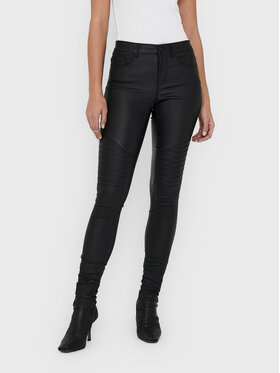 ONLY ONLY Панталони от имитация на кожа New 15121410 Черен Skinny Fit