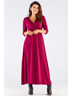 Awama Awama Vestito estivo A454 Bordeaux Basic Fit