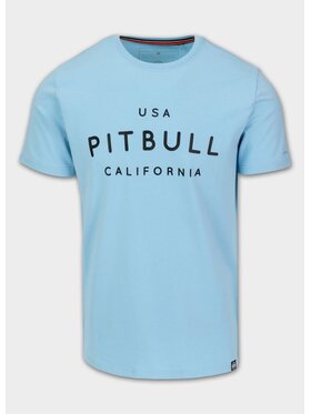 PITBULL PITBULL T-Shirt Koszulka męska Slim Fit USA CAL L Błękitny Regular Fit