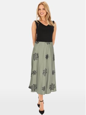 Perso Perso Sukně JPE242380F Khaki Regular Fit