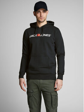 Jack & Jones Jack & Jones Džemperis ar kapuci Corp Old Logo 12137054 Melns Regular Fit