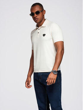 Ombre Ombre Polo OM-POSS-0150 Biały Regular Fit