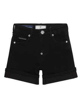 PHILIPP PLEIN PHILIPP PLEIN Pantaloncini di jeans 28123 Nero Basic Fit