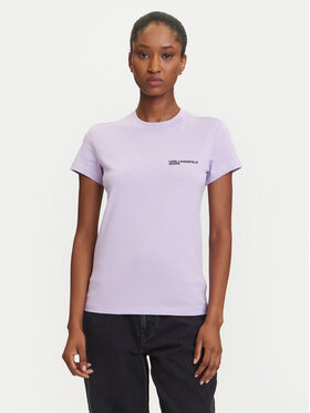 Karl Lagerfeld Jeans Karl Lagerfeld Jeans Marškinėliai A1W17004 Violetinė Slim Fit