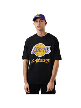 New Era New Era T-Shirt New Era NBA Los Angeles Lakers Script Mesh Tee Czarny Regular Fit
