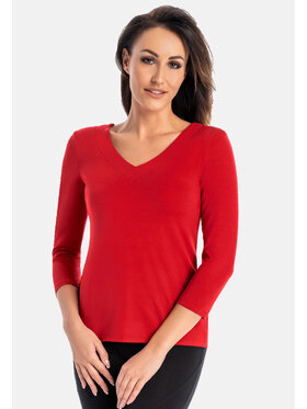 Teyli Teyli Bluzka 326 Czerwony Standard Fit