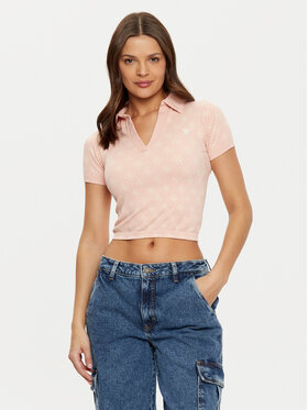Guess Guess Polo V5RP03 Z3LF0 Różowy Regular Fit
