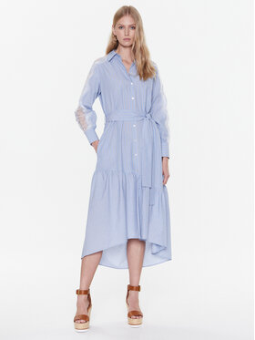 TWINSET TWINSET Srajčna obleka 231TP2153 Modra Relaxed Fit