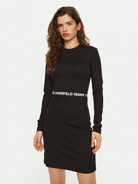 Karl Lagerfeld Jeans Karl Lagerfeld Jeans Kleid für den Alltag A1W13009 Schwarz Regular Fit