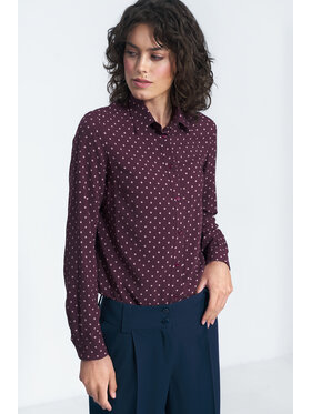 NIFE NIFE Koszula K69 Bordowy Classic Fit