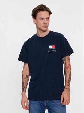 Tommy Jeans Tommy Jeans T-Shirt Essential Flag DM0DM18263 Granatowy Slim Fit