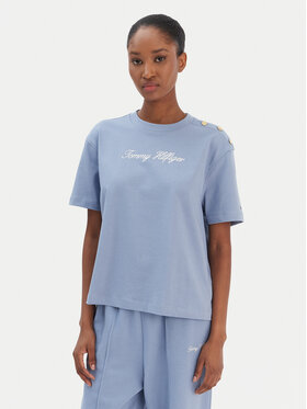 Tommy Hilfiger Tommy Hilfiger T-Shirt Script WW0WW47819 Blau Regular Fit