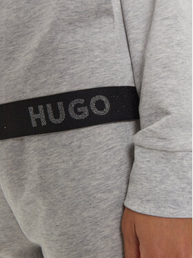 Hugo Majica Dugih Rukava Sporty Logo 50520504 Siva Relaxed Fit