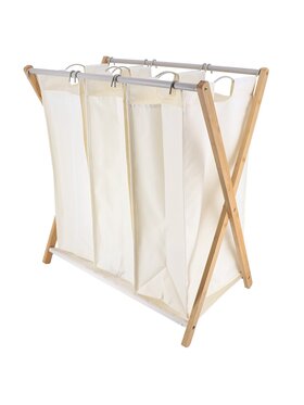 MIAhome MIAhome Kosz łazienkowy na pranie 3 komorowy 76,x68x40 cm TRIPLA Biały
