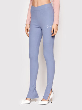 Karl Kani Karl Kani Legginsy Small Signature Slit Rib 6120025 Niebieski Slim Fit