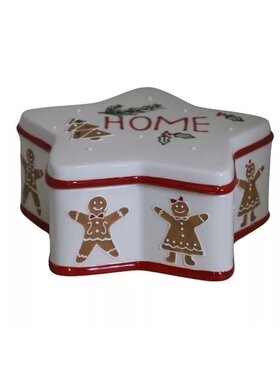 MIAhome MIAhome Pojemnik świąteczny ceramiczna GWIAZDKA Biały