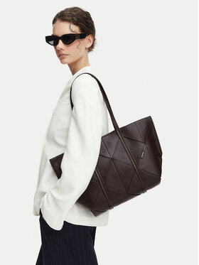 Calvin Klein Calvin Klein Torebka Woven Medium Carryall LV04F3548G Brązowy